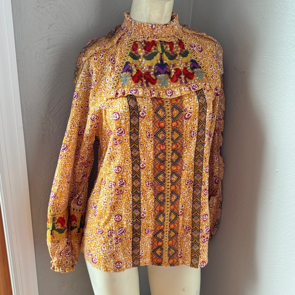 Mauve by Anthropologie India style blouse size 4 NWOT